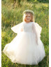 Ivory Beaded Tulle Luxury Flower Girl Dress